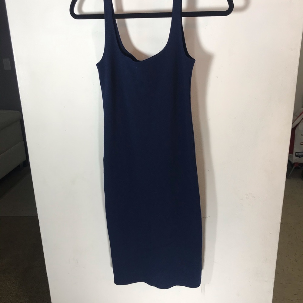 Navy Blue Basic Midi Dress Medium - image 4